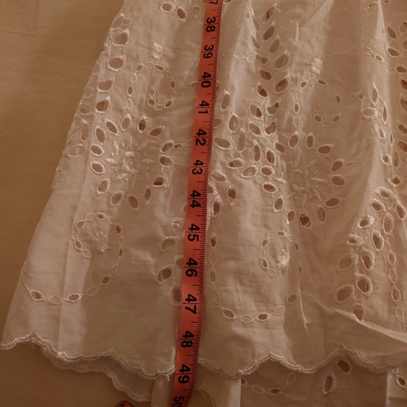 NWT White Cotton LAVANDE-11 Eyelet Lace Adjustable Maxi Sun Dress S / M, 4 / 6 - Picture 10 of 14